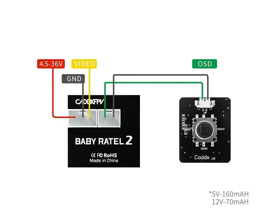 product-7 Analog FPV Camera 1/1.8 Inch Starlight Sensor 1200TVL, 165 Degree FOV, 3g (CADDX Baby Ratel 2) - 7